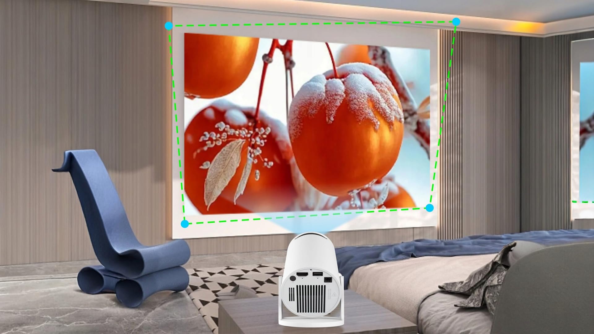 CIRON HY300 PRO+ Projektor Multimedialny Android 14 WiFi 6 Bluetooth 5.4 LED 170 ANSI HD 720P 180° Obrotowy Mini Projektor Kino Domowe Smart TV HDMI USB Przenośny Rzutnik