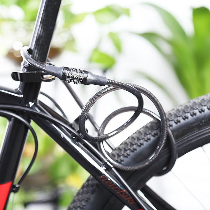Cable de candado para bicicleta con combinación de 47 pulgadas miniatura 6