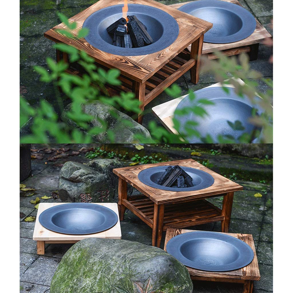 Ogród ognisko żeliwne Brazier palenisko podwórko patio ogród piec opalany drewnem grill ognisko poker na kemping piknik ognisko stal nierdzewna miska ognisko do grilla (kolor: naturalny)