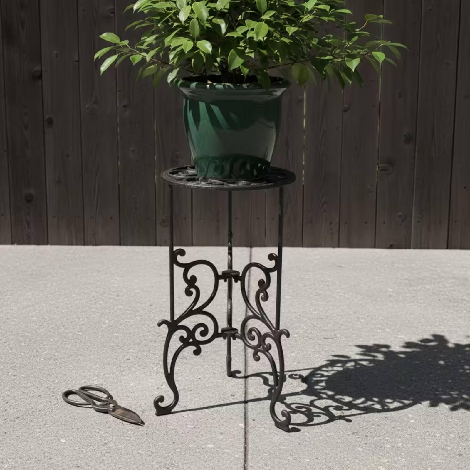 MagiDeal Meuble Présentoir à Plantes Antique avec , Support De Pot De Fleurs En Fer Forgé - Support De Fleurs À Deux Niveaux