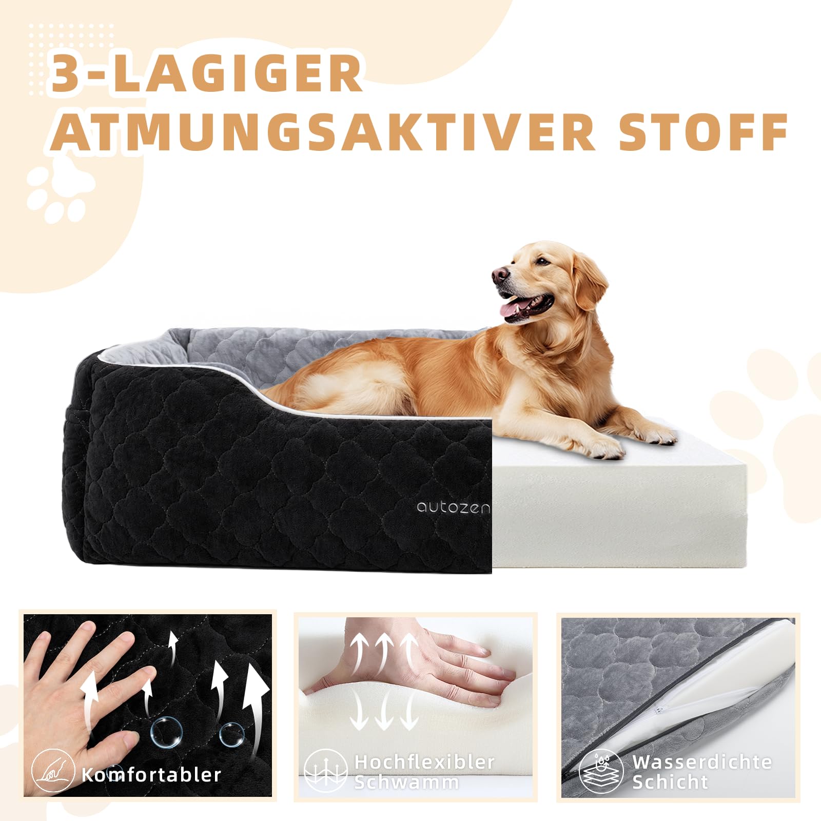 26 Upgrade Hunde Autositz für mittlerer große Hunde bis zu 54kg Wasserdicht