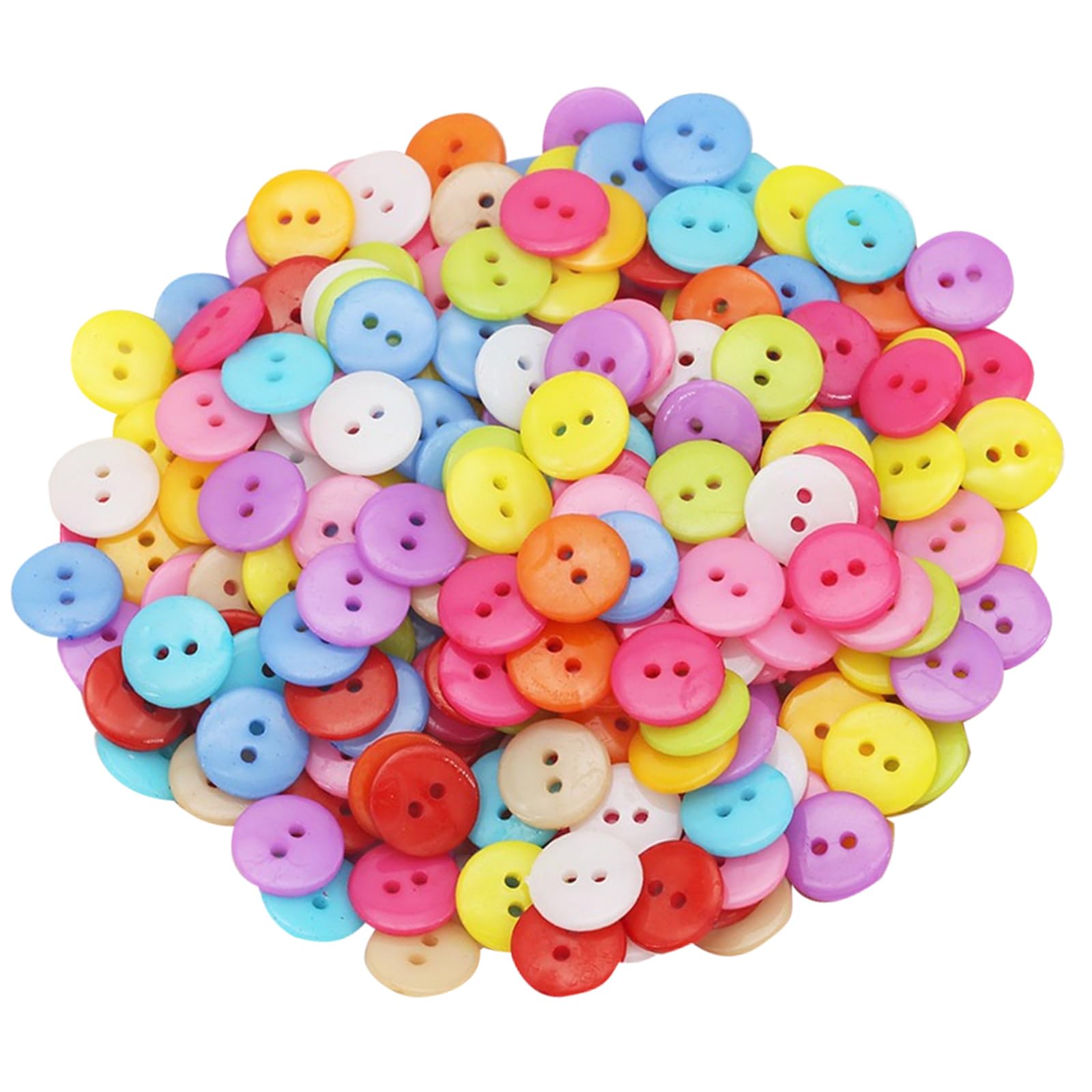 carotoe 200 Pcs Round Buttons Buttons Bright Colourful Craft for Crochet Knitting Decoration