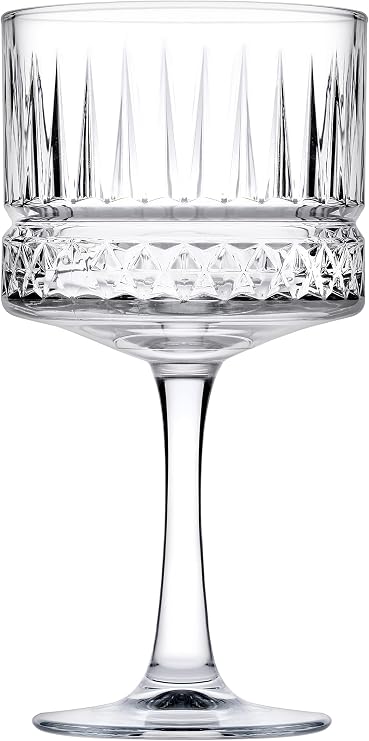 Pasabahce Elysia 500cc Cocktail Glass Set of 4 High Quality Crystal Glasses for Cocktails and Drinks - Stylish Glassware Set for Bar or Home