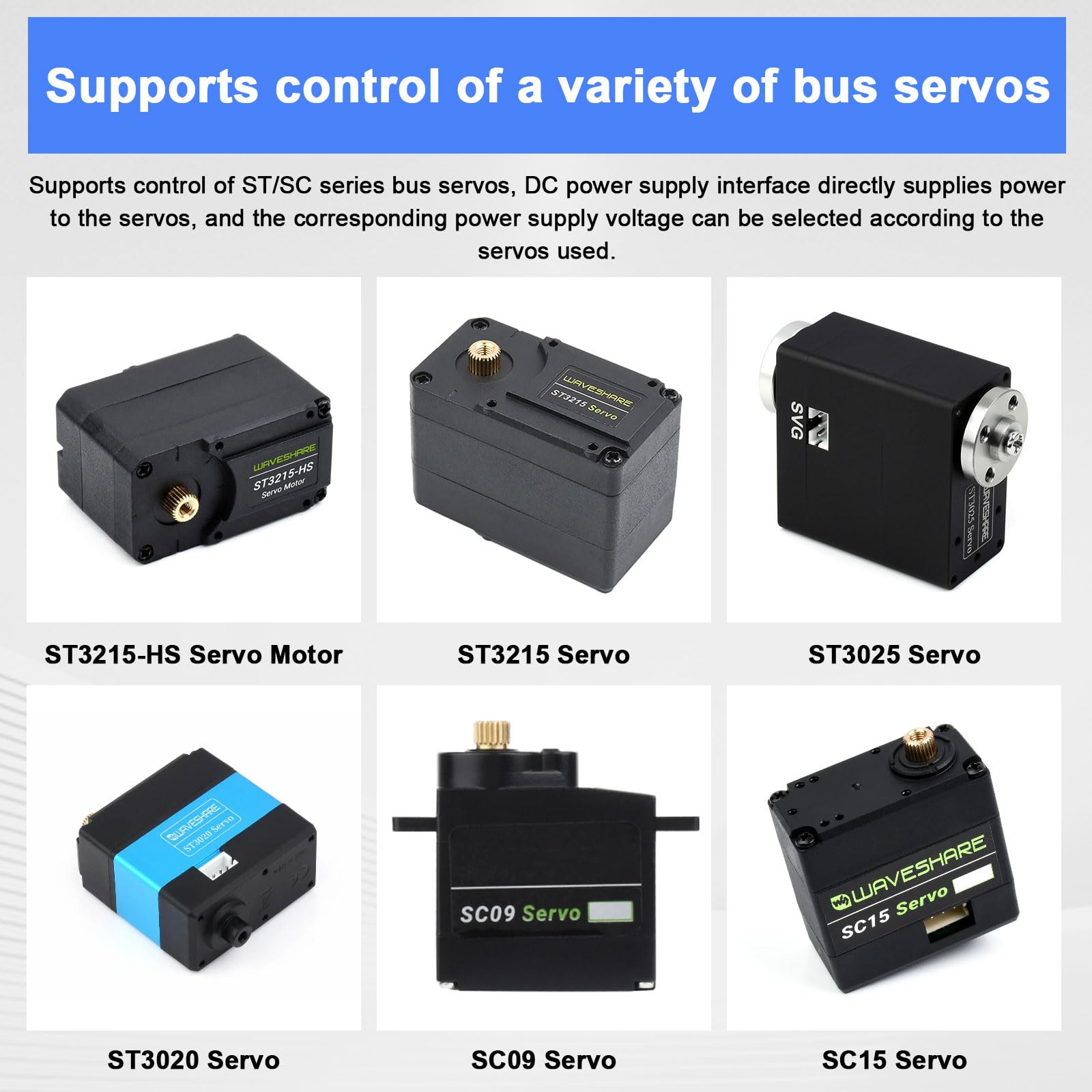 Bus Servo Driver Board pour St/SC Gamme Binghe Serial Bus Servo Adapter Circuits intégrés de Puissance et de Commande pour servomoteurs Support de Communication UART pour Rasp-Pi 4