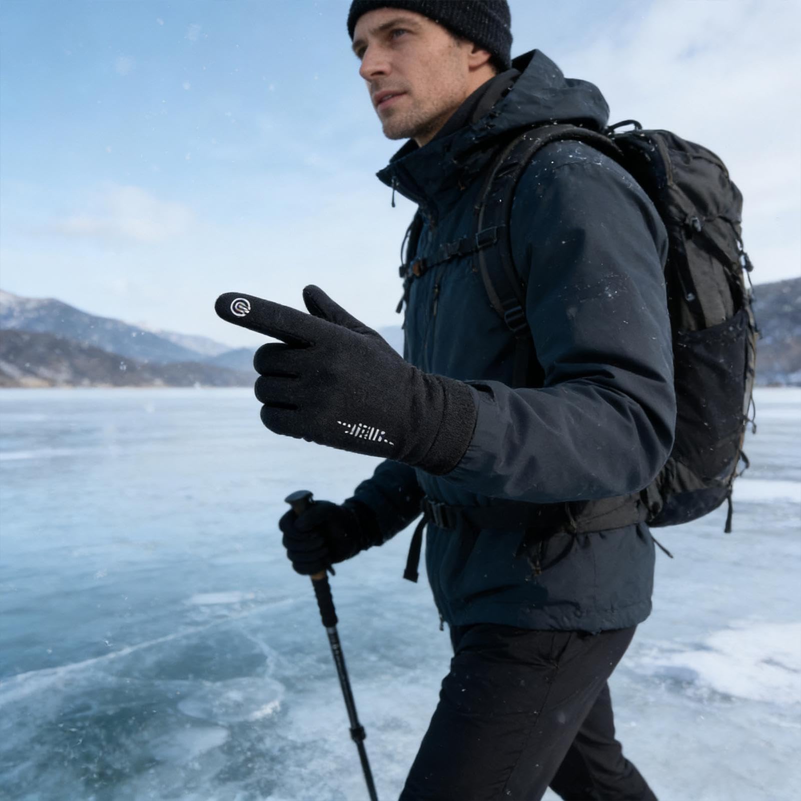 Générique Guanti invernali per la bicicletta - Attrezzatura per esterni completa per tempo freddo - Guanti invernali tattili, per ciclismo, corsa, sport, escursionismo, guida e camminate