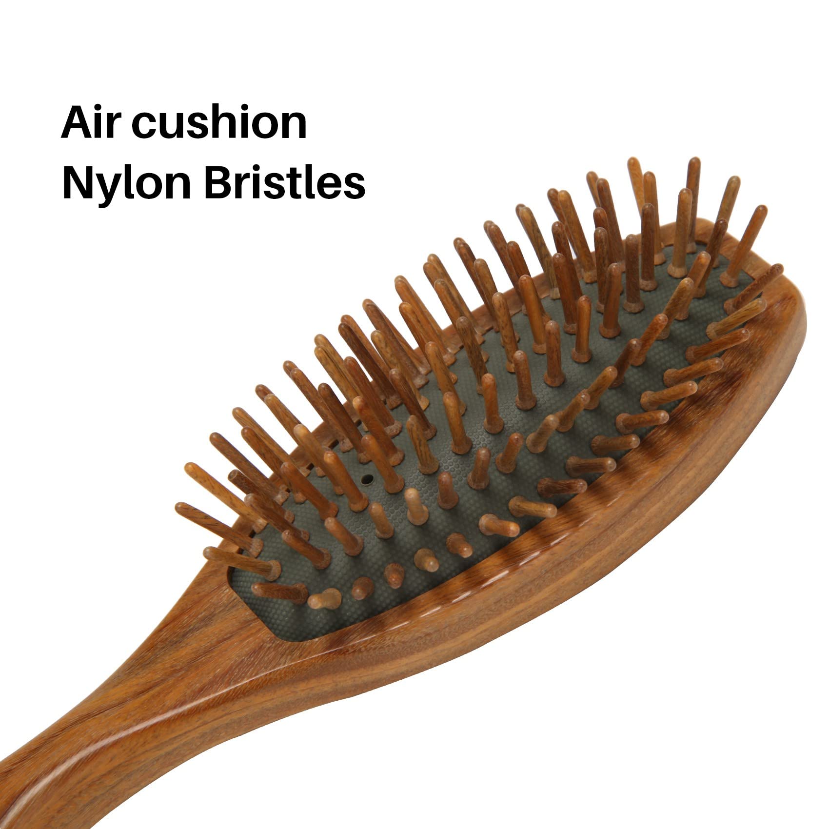 Plomevry Sandalwood Hair Brush Wooden Natural Handmade Detangling Massage Hair Comb with Gift Box, Brown - Image 2
