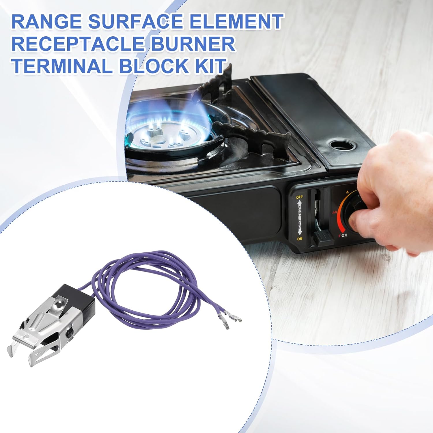 MECCANIXITY 2 Pcs WB2X8228 Range Stove Element Plug, Range Burner Receptacle Kit Terminal Block for Electric Stove Replaces AP2013499, PS242972, 250535