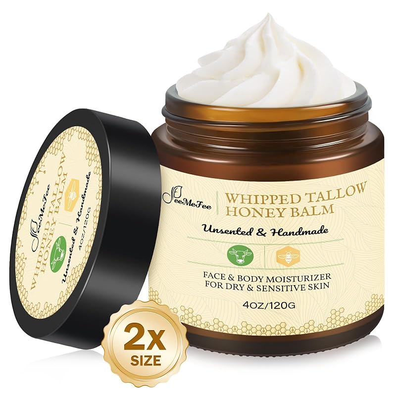 Bálsamo facial com sebo bovino e mel de Manuka FeeMeFee, sem fragrância, 113 g