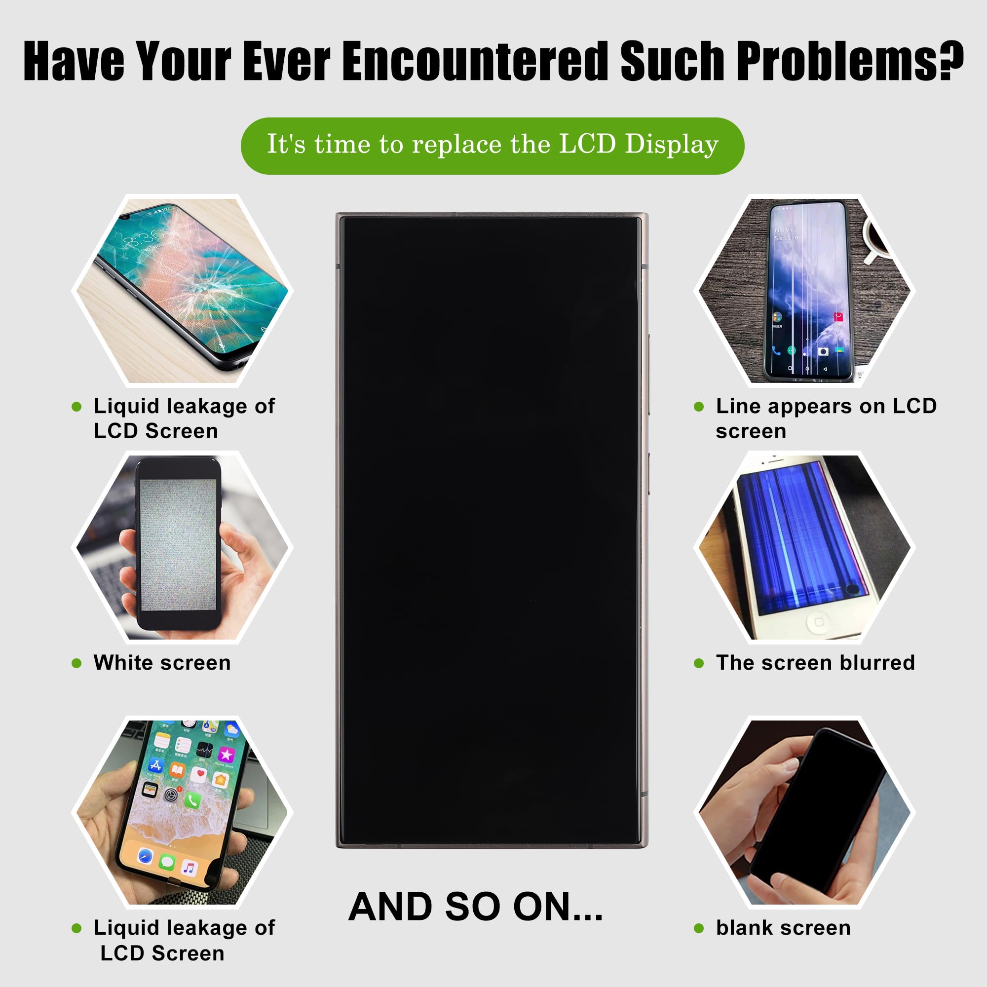 Wyświetlacz OLED, kompatybilny z Samsung Galaxy S24 Ultra S928U (z odciskiem palca), digitizer z narzędziami do naprawy