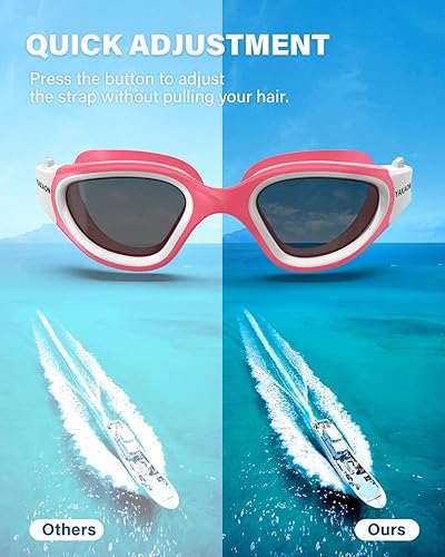 Miniatura 3 de YAKAON Gafas de natación A1, gafas de natación de visión amplia, antivaho para hombres, mujeres y adultos