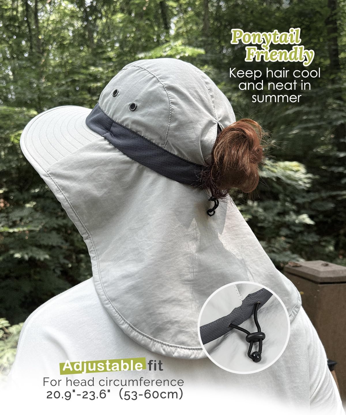 Wide Brim Sun Hat with Neck Flap, UPF 50+ UV Protection Hiking Fishing Gardening Hat Waterproof Rain Hat Women Men - Image 5