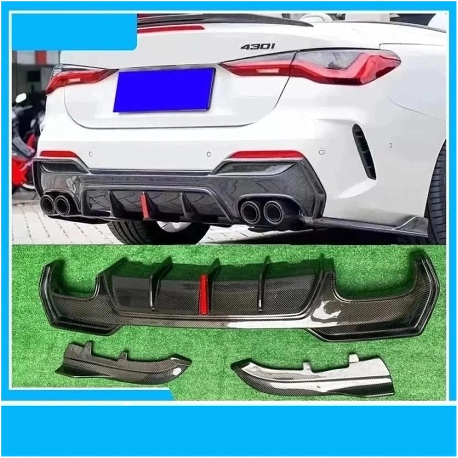 DACOLWZING リアディフューザー バンパー スプリッター スポイラー BMW