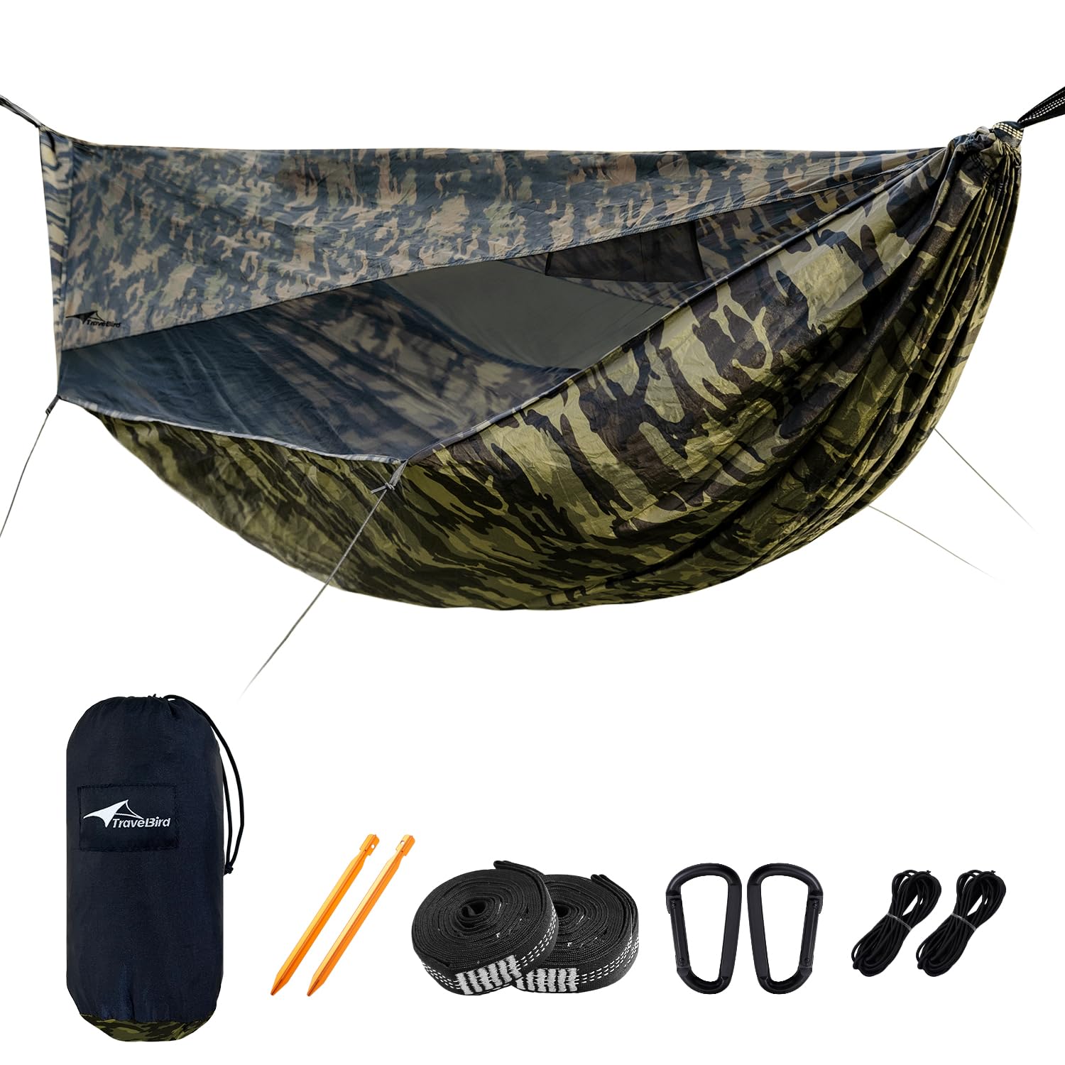 Travel Bird Camping Hammock with Mosquito Net and Sunshade, Backpacking Hammock with Ridge Rope Tree Straps, Lightweight P... - Review, Price and Buying Guide
