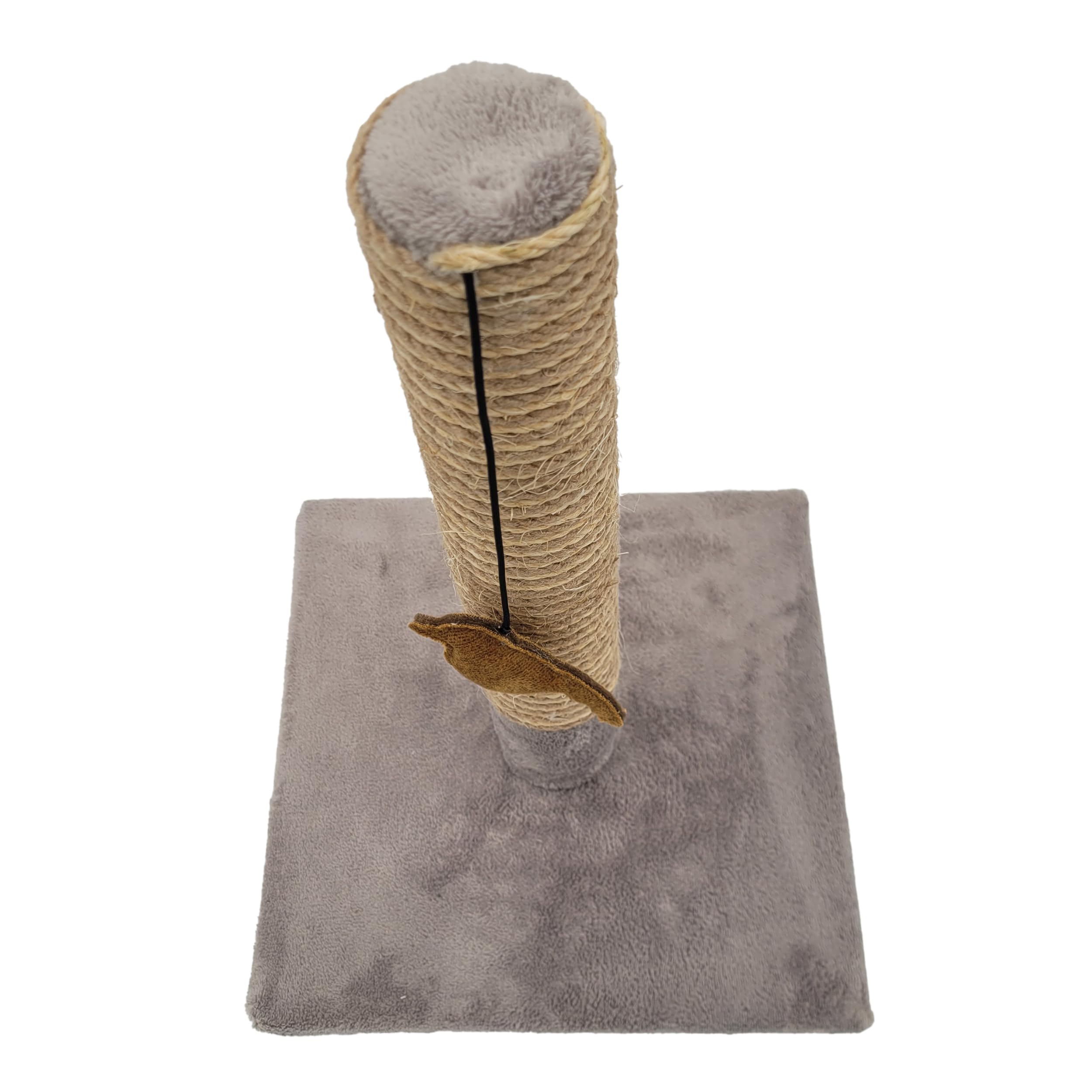 Tiragraffi Per Gatti 42cm In Sisal E Poliestere - Con Giocattolo Uccello, Design Moderno, Colore Grigio Chiaro