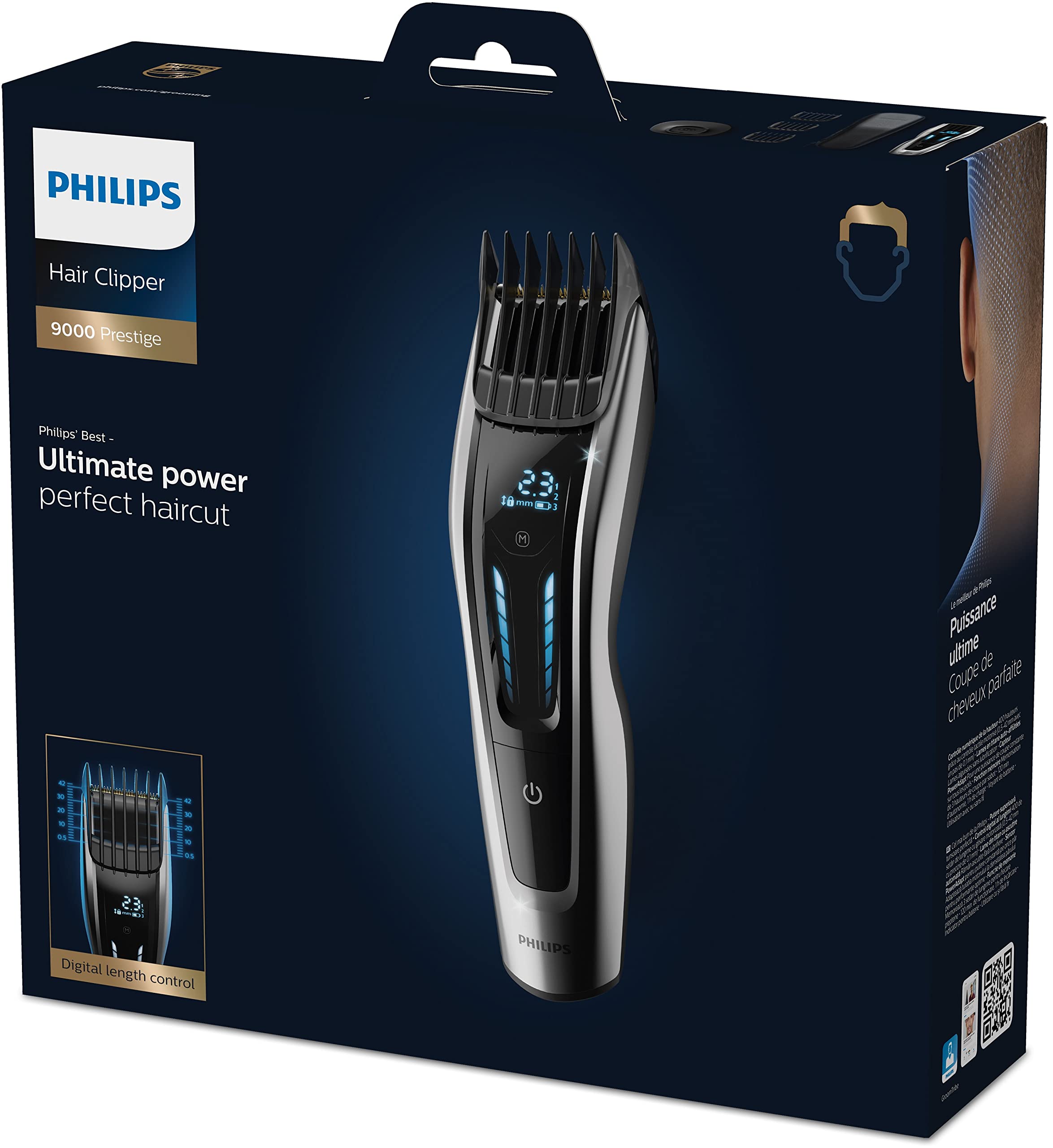 Amazon.co.jp: Philips Series 9000 ヘアトリマー 長さ400段階設定