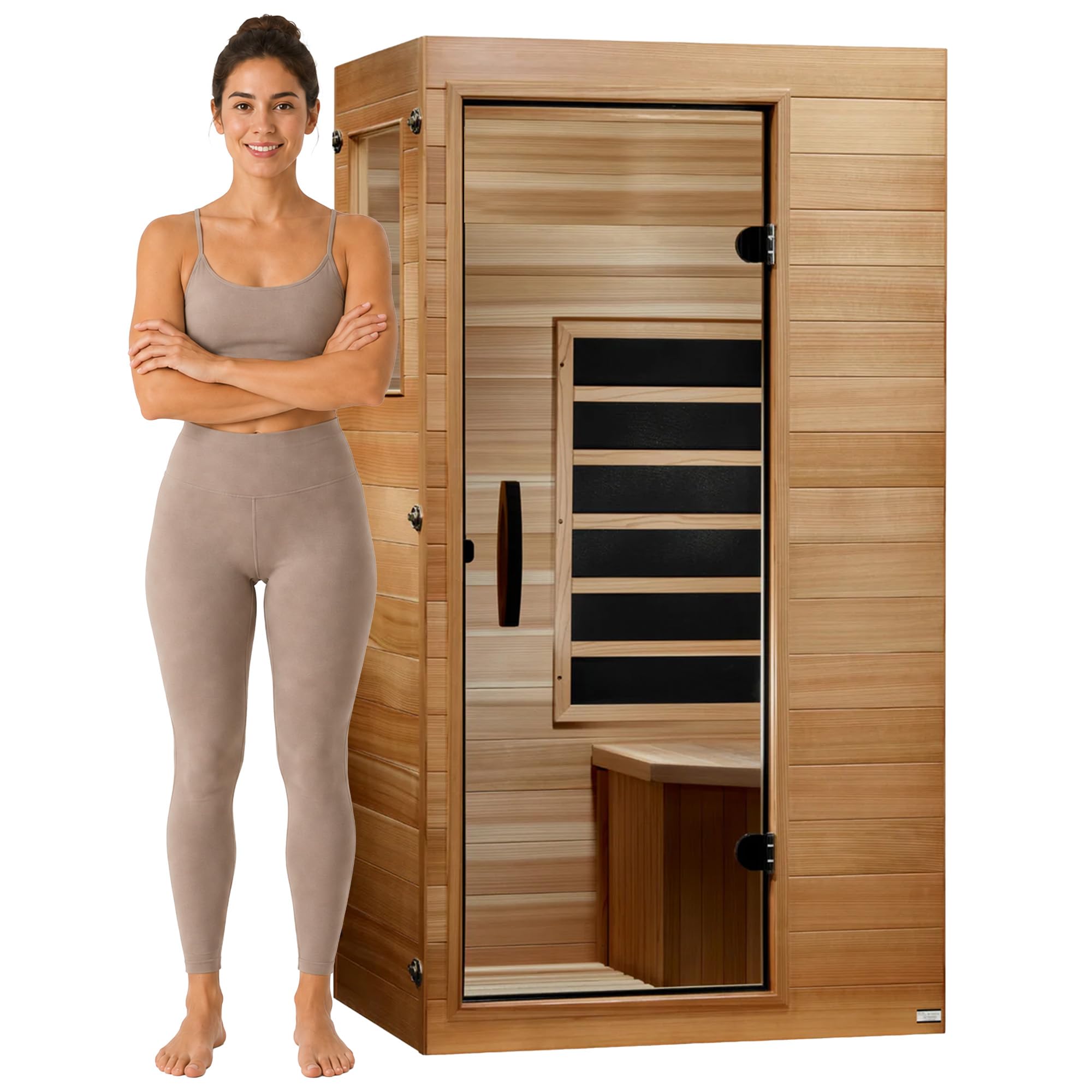 Dynamic Saunas Elite 1-Person Infrared Sauna with Red Light Therapy