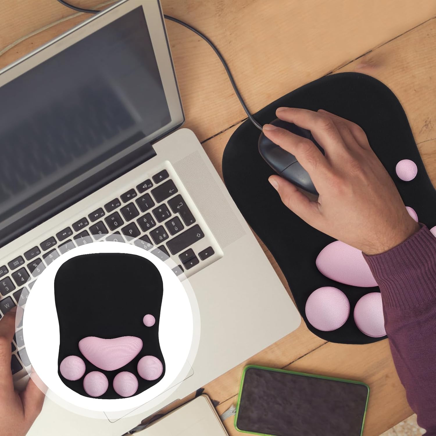 TEHAUX Cute Ergonomic Gaming Mouse Pad with Wrist Support Comfortable Non Mousepad for Office and Home Use for and Stylish Design for Gamers