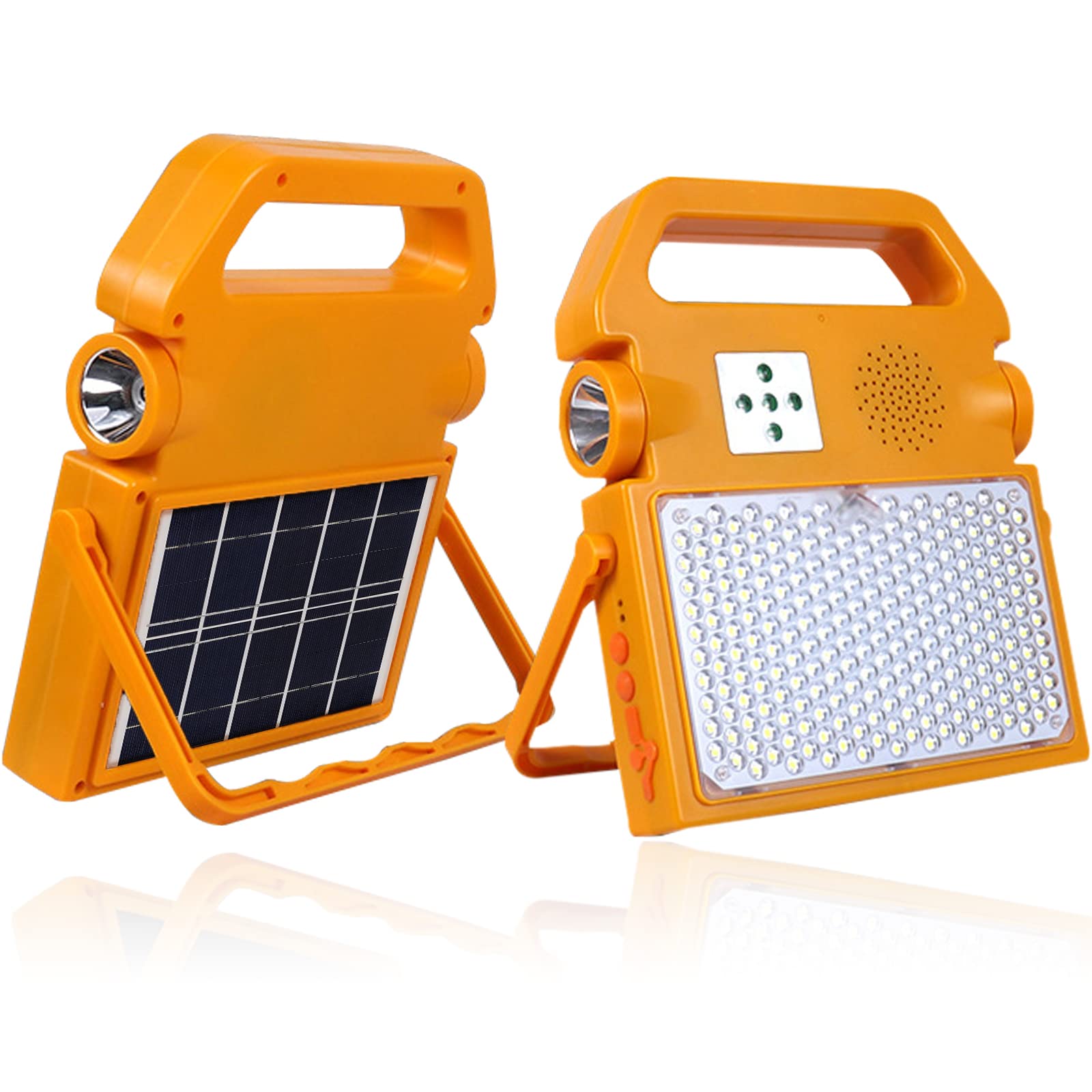 LED Camping Lantern, 5000mAh Rechargeable Solar Lantern with Speaker Flashlight Floodlight Warning Light for Outdoor Hiking Camping Fishing