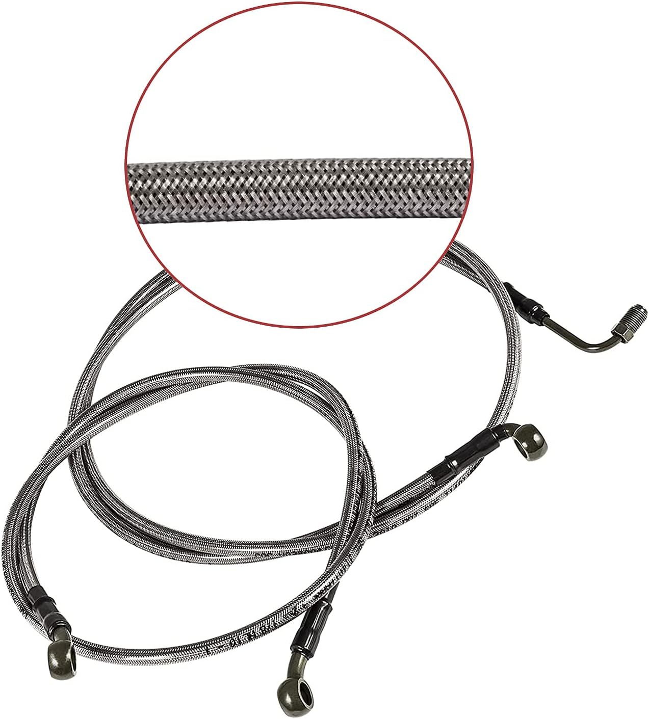 RZR Brake Lines - Extended Front & Rear Stainless Steel Braided Brake Lines Suitable for Polaris RZR 800 / S 800/4 800 / XP 900/570 / XP 4 900
