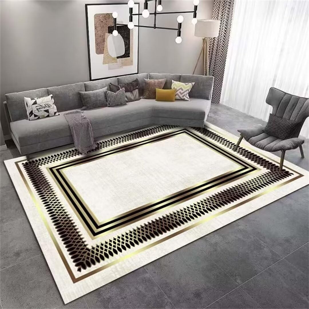 Tapis de style moderne noir 120x180cm décoration maison chic