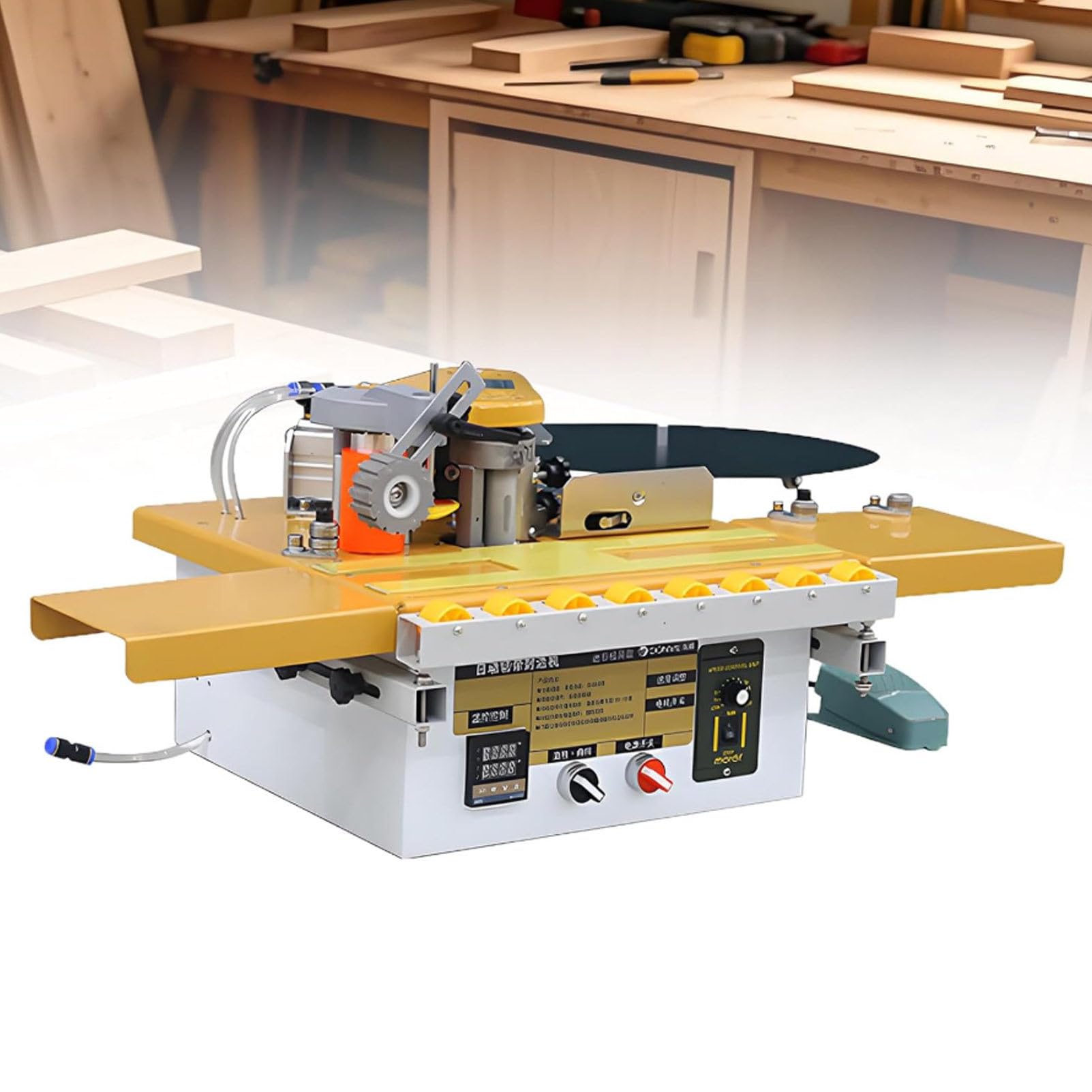 Hydravex Portable Edge Banding Machine, Woodworking Edge Bander Curve Straight, Dual-Side Glue Application, Automatic Tape Breaking&Intelligent Temperature Control & Adjustable Speed