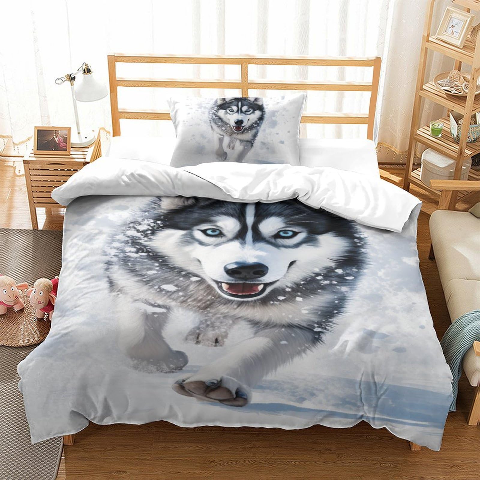 Housse de couette antibactérienne Husky 135x200 contre les allergies et sueurs de nuit