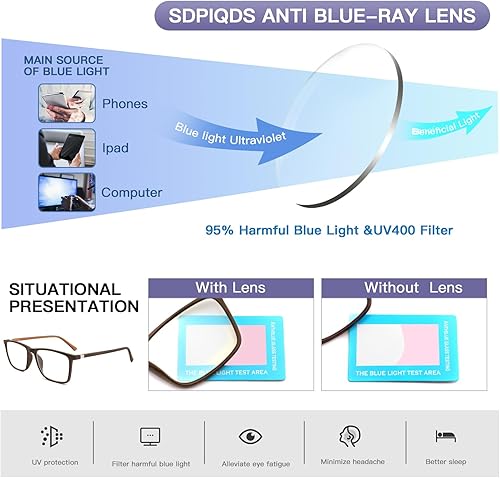 Miniatura 7 de Baidoly Gafas de lectura para hombres y mujeres, bisagra de resorte antiluz azul, gafas de lectura para juegos de computadora.