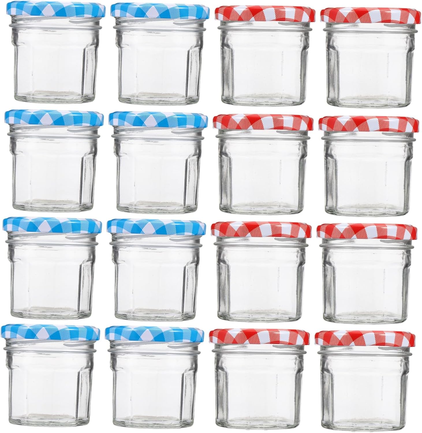12pcs Glass Jam Jars with Airtight Sealed Lids Thickened Storage Containers for Honey Pickles Sugar Salt and Condiments Transparent Glass Pots for Fresh Food Preservation