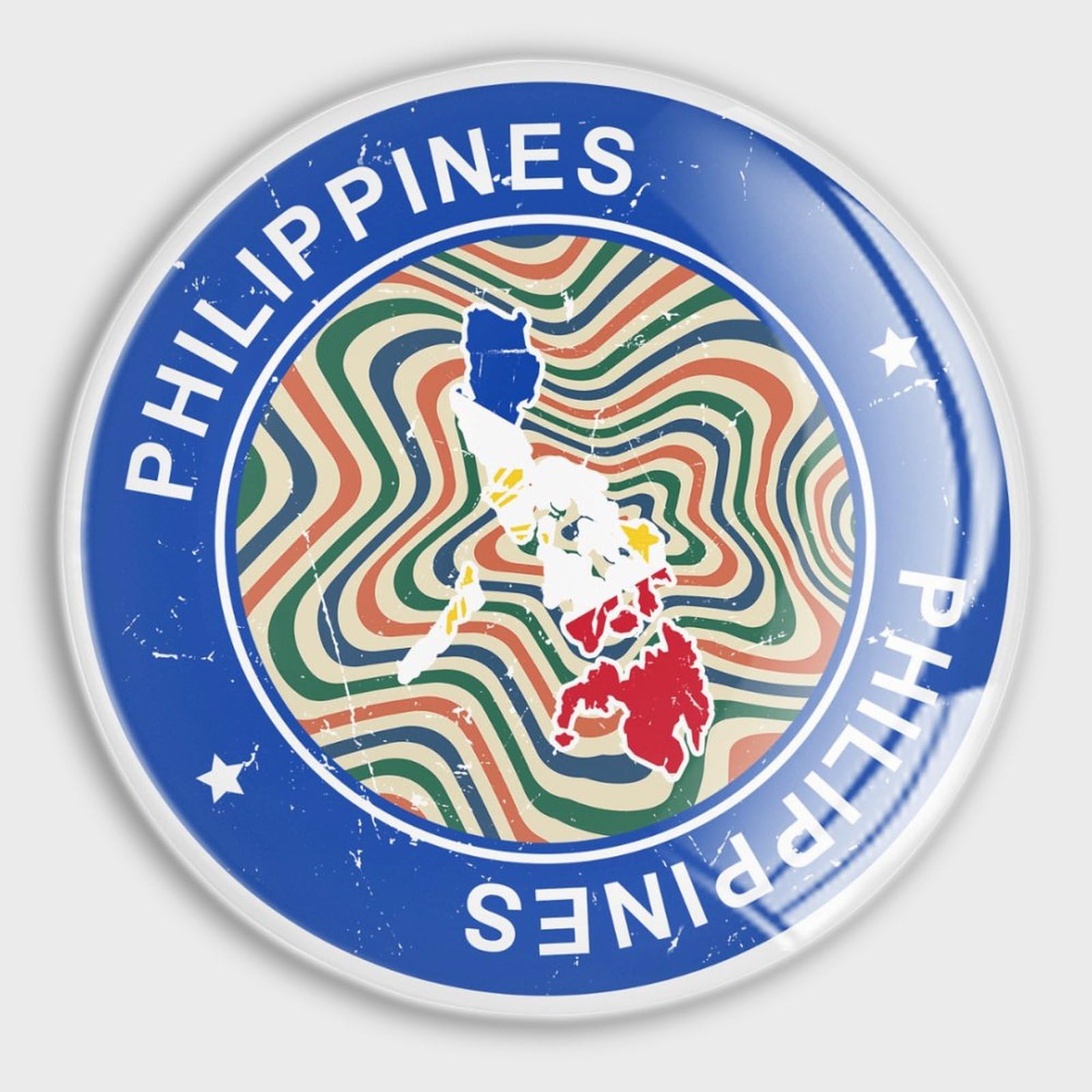 Aimants Philippines en verre idée cadeau souvenir patriotique