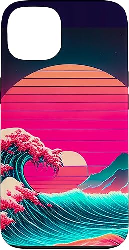 Miniatura 7 de Funda retro para iPhone 12 Mini vaporwave Synthwave Ocean Japanese 80s estilo vintage retro