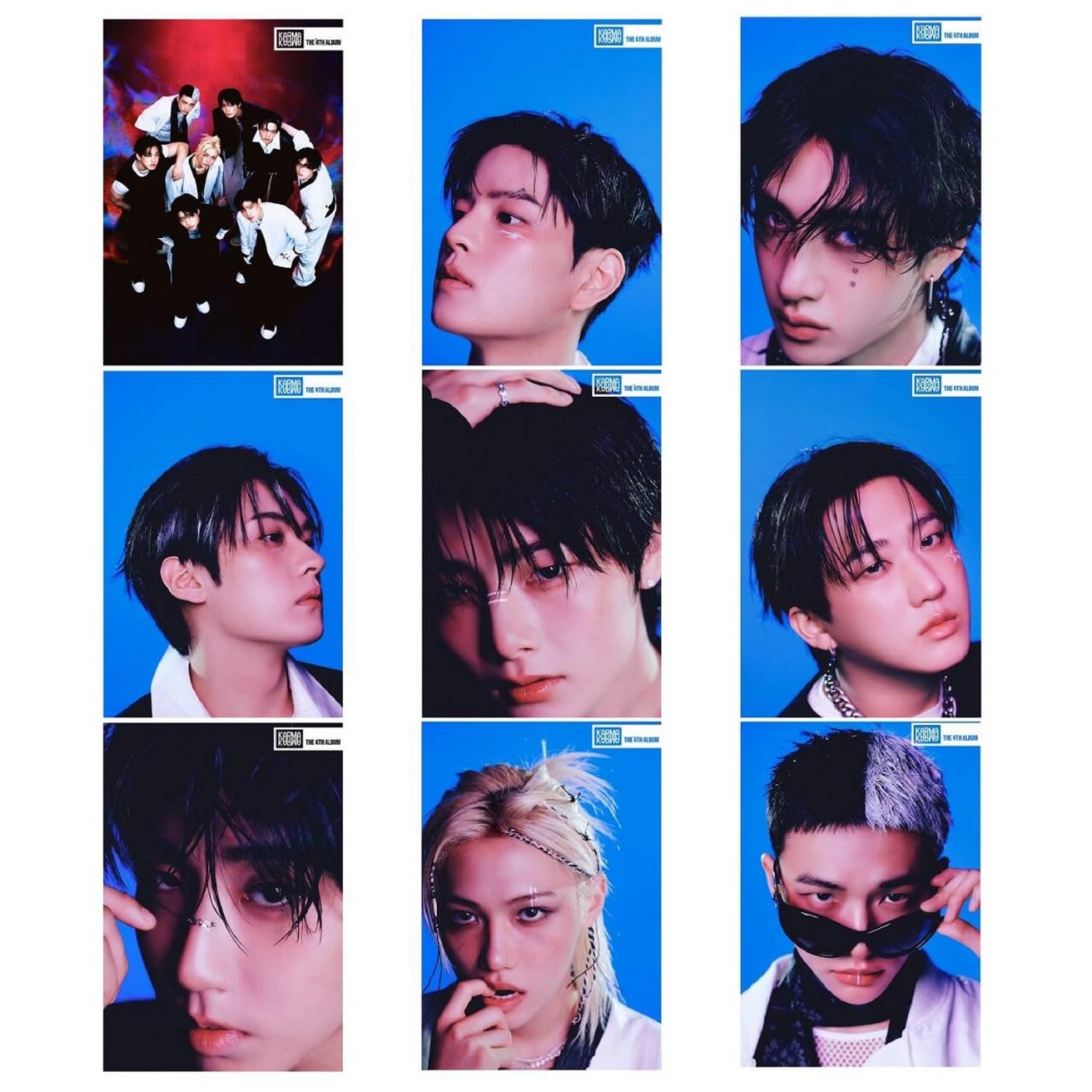 STRAY-KIDS Posters,9PCS STRAY-KIDS Poster Wall Painting Postable Photos for Birthday Party Home Decoration(Blue)
