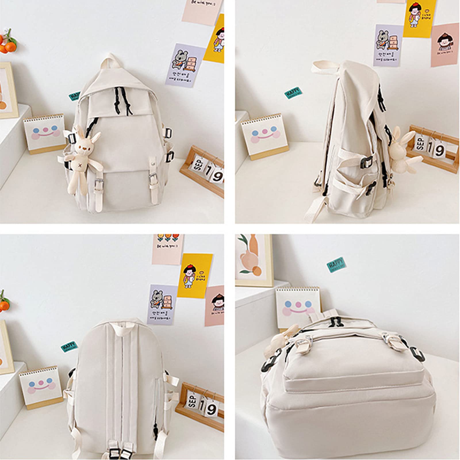 Game Sky:Children Of The Light - Mochila escolar impermeable de nailon con dibujos animados, color blanco claro, blanco, Talla única