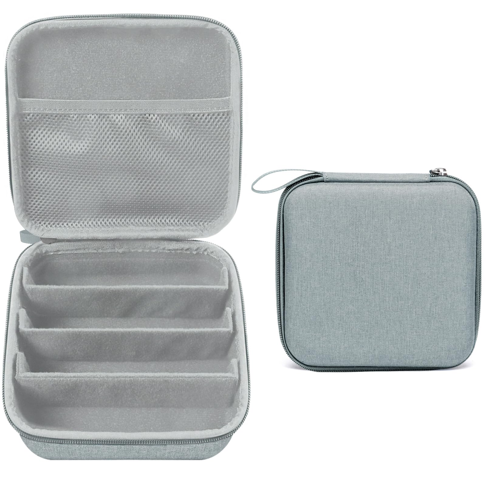 BukereTravel Sunglasses Organizer Case Adjustable Slot For Multiple Eyeglasses Hard-shell Portable Storage Box for Men Women, Grey, 4 Slots, 4 Slots