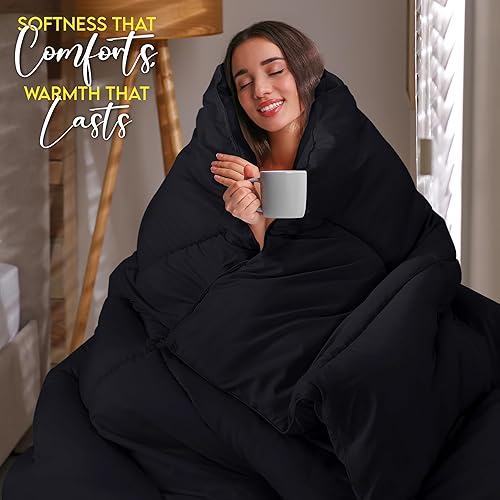 Miniatura 91 de Utopia Bedding - Edredón acolchado con presillas en las esquinas, costuras en caja, relleno alternativo, tamaño individual (beige)