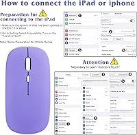 Vista 2 de UrbanX Ratón recargable Bluetooth para portátil MSI Sword de 15.6 pulgadas, ratón inalámbrico Bluetooth diseñado para portátilPCMaciPad