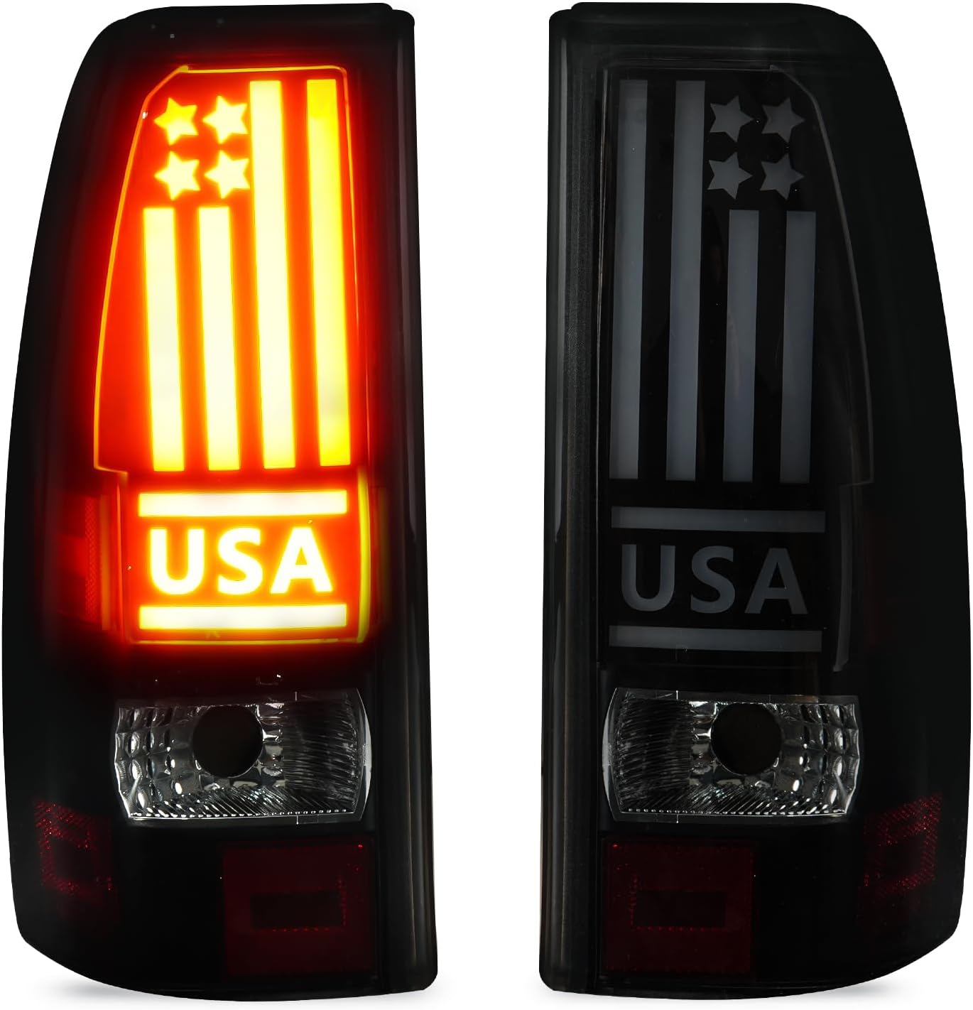 LED Tail Light for Chevy Silverado 1500 2500 1999-2002, Silverado 1500 2500 HD 2001-2002, GMC Sierra 1500 2500 1999-2003, Sierra 1500 2500 HD 2001-2003 Rear LED Taillight Assembly Smoked Lens