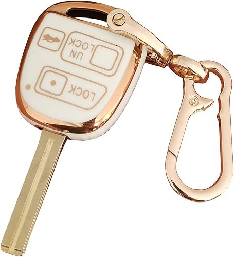 Miniatura 10 de para Lexus Funda para Llave con Llavero Compatible con Lexus Es300 Gs300 Gs400 Gs430 Is300 Ls400 Ls430, Blanco, Pequeño Blanco,Negro