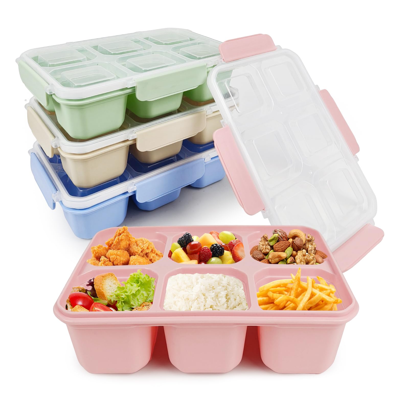 20 Contenitori Per Snack A 2 Scomparti Con Coperchio Ermetico - Porta Condimenti Riutilizzabile In Plastica Trasparente, Ideale Per Picnic, Pranzo E Viaggi