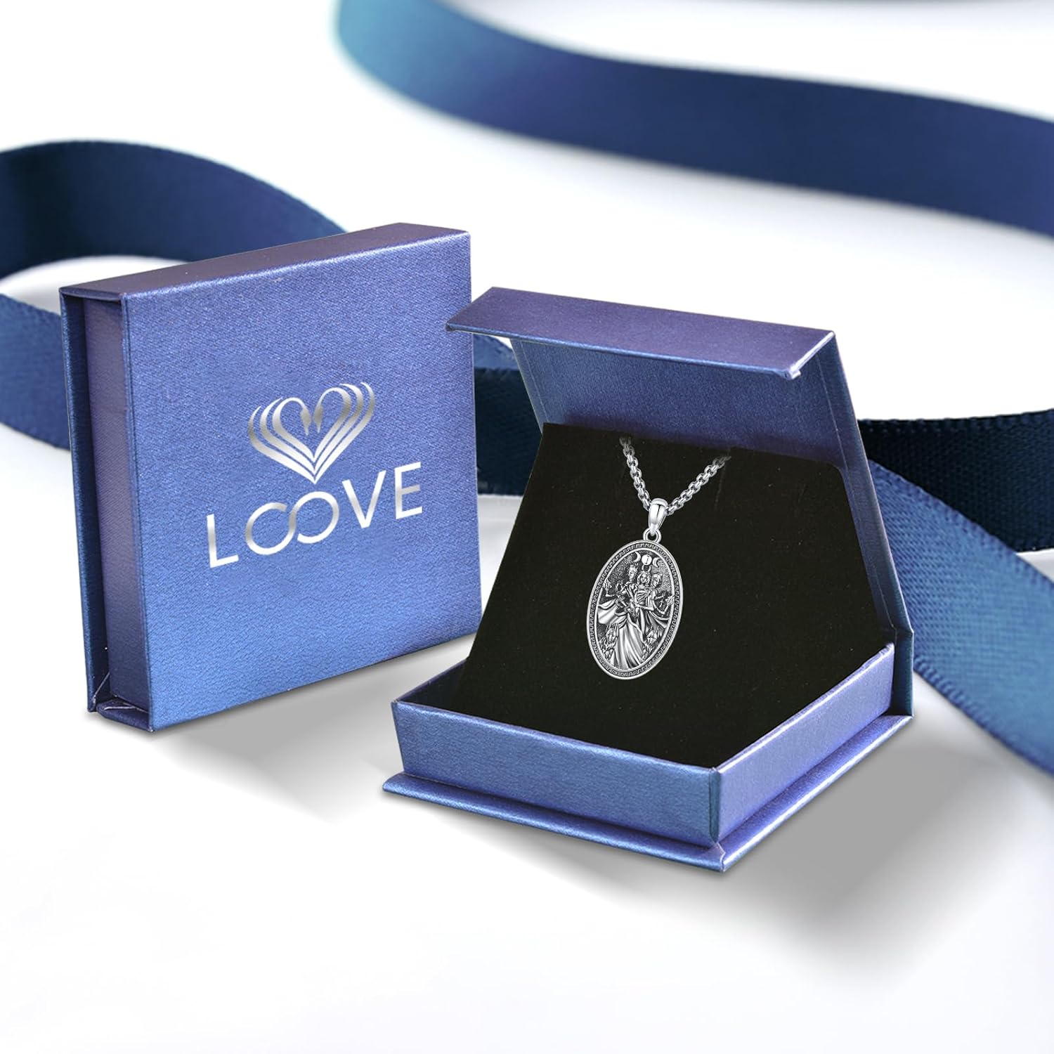 Pentagram/Sun Moon/Celtic Witches Knot/Santa Muerte/Triple Moon Goddess/Hecate Necklace Sterling Silver Magic Wiccan Pagan Amulet Jewelry for Women Men - Image 8