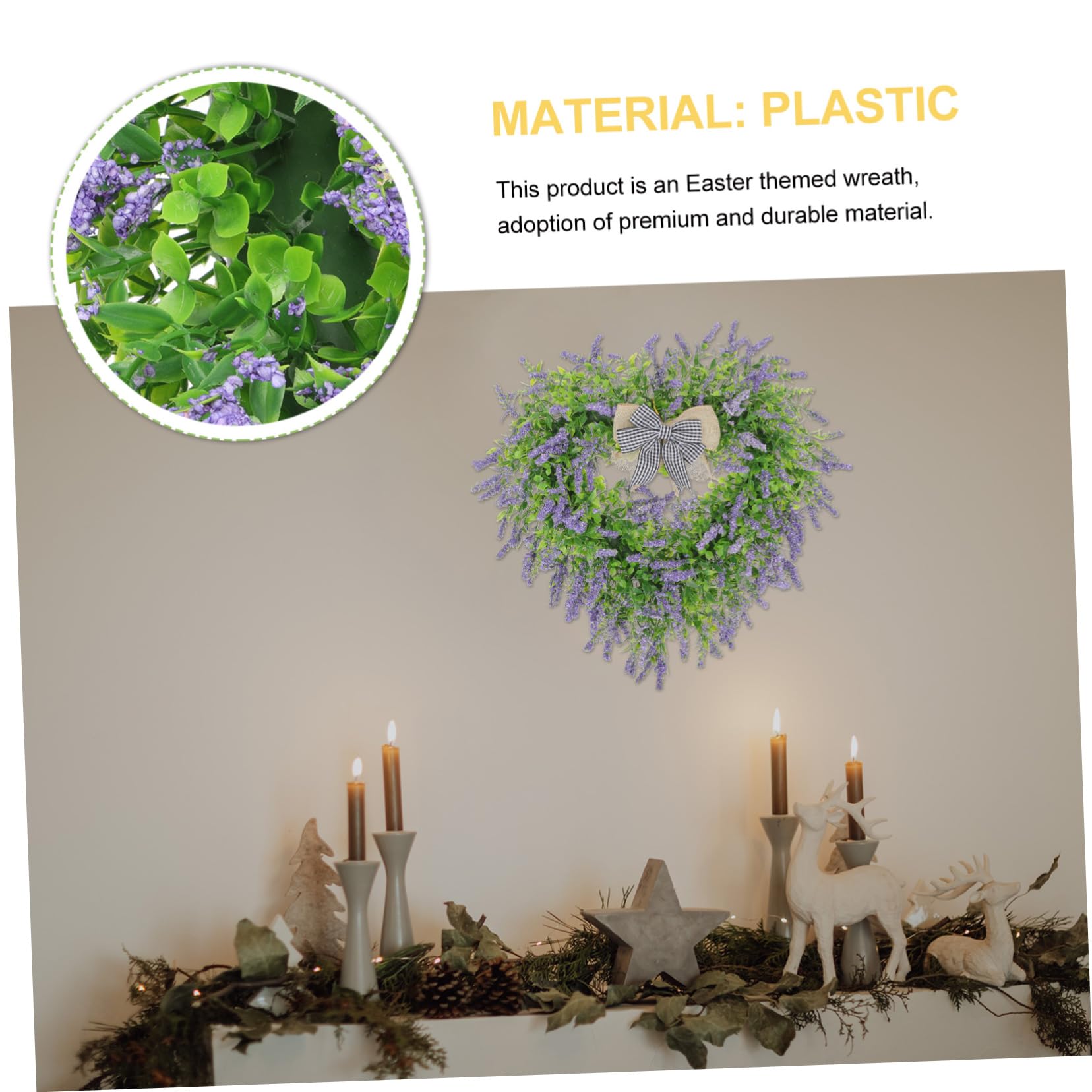 Künstlicher Lavendel Türkranz aus Kunststoff Violett für Garten