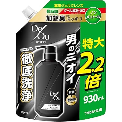 デ・オウ 薬用ジェルクレンズ ノンメントール 詰替用 特大 大容量 930ml (ボディソープ 吸着炭 殺菌成分)【医薬部外品】