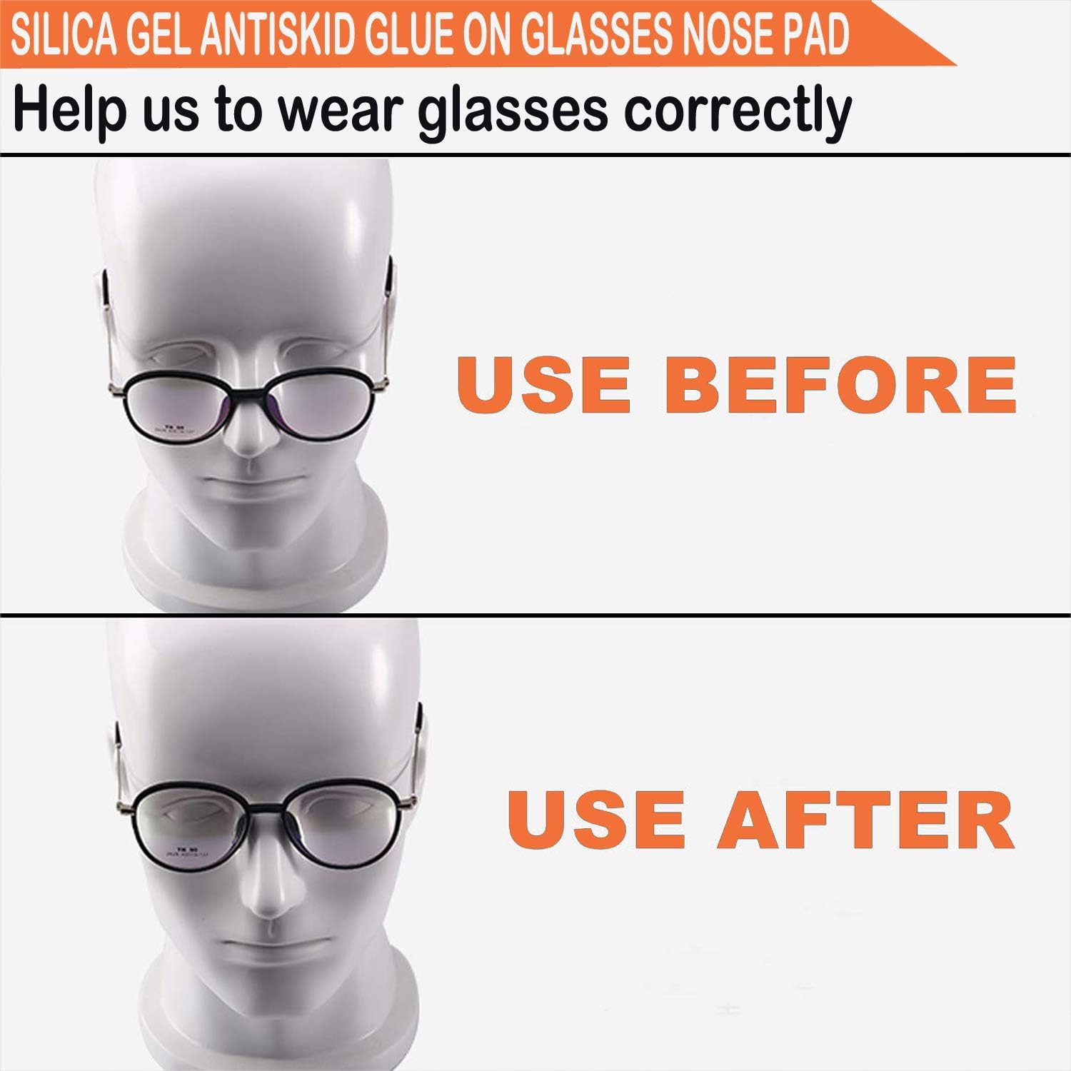 FSACLE Eyeglass Nose Pads - Soft Silicone Adhesive Glasses Nose Pad, Anti-Slip Heighten Air Chamber Nose Pads for Full Plastic Frames, 12 Pairs (Black 1)