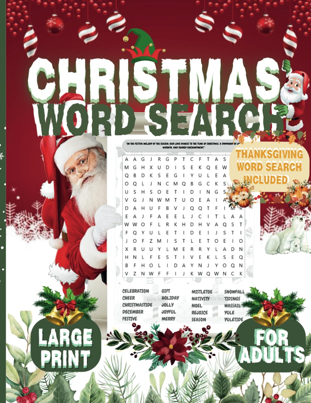 Amazon.com: 1700+ Christmas Word Search for Adults Large Print, Holiday ...