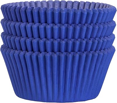 URATOT 100 Pieces Blue Cupcake Liners Cupcake Wrappers Baking Cups Cupcake Cases for Birthday, Wedding, Baby Shower, 2 Inches
