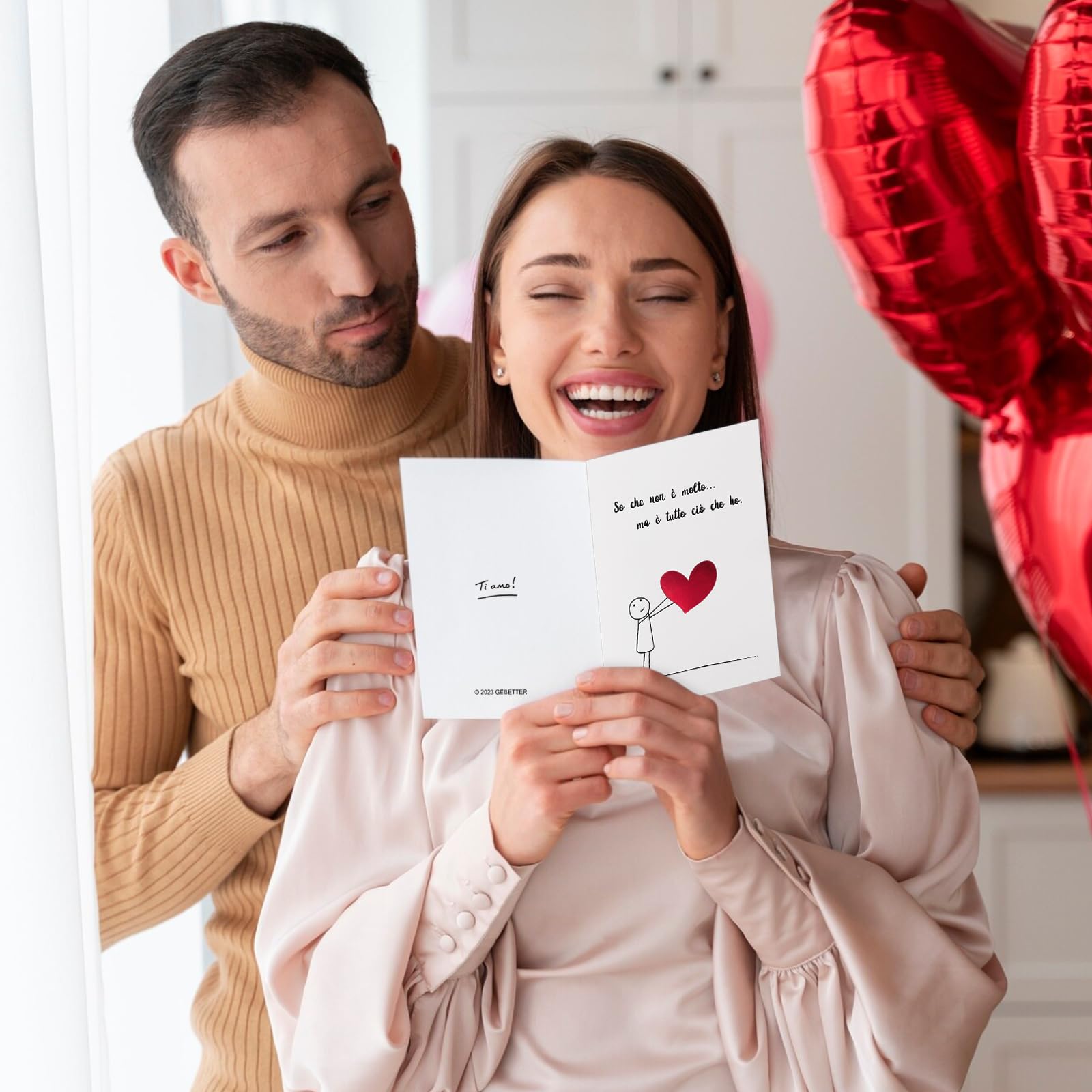 HOWAF Valentinstagskarte & Schlüsselanhänger Set Für Verlobte – Romantisches Geschenk Mit Liebesspruch & Samtbeutel