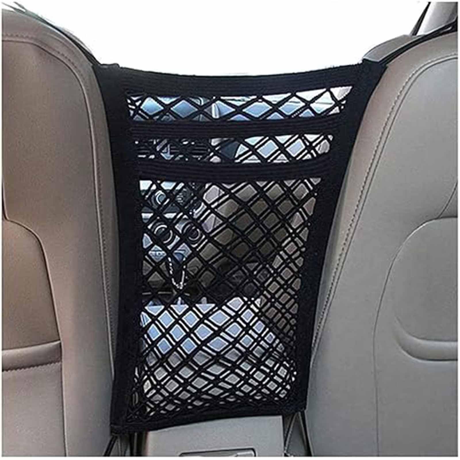 Car Mesh Organizer for MG MG3 2010-2016, Stretchable 3-Layer Seat Back Storage Net Car Dog Barrier Guard Accessory