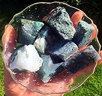 Vista 4 de Simurg Piedra de ágata musgo cruda, 1 libra de grado A", rocas de cristal en bruto para cabina, pulir, cortar, lapidario, pulido, curación