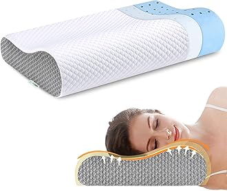 Ecosafeter 2026 New Upgrade Memory Foam Pillow- Cervical Orthopedic Deep Sleep Neck Pillow-Superior Comfort for Neck Shoulder Pain Sleeping Breathable core with washable cover