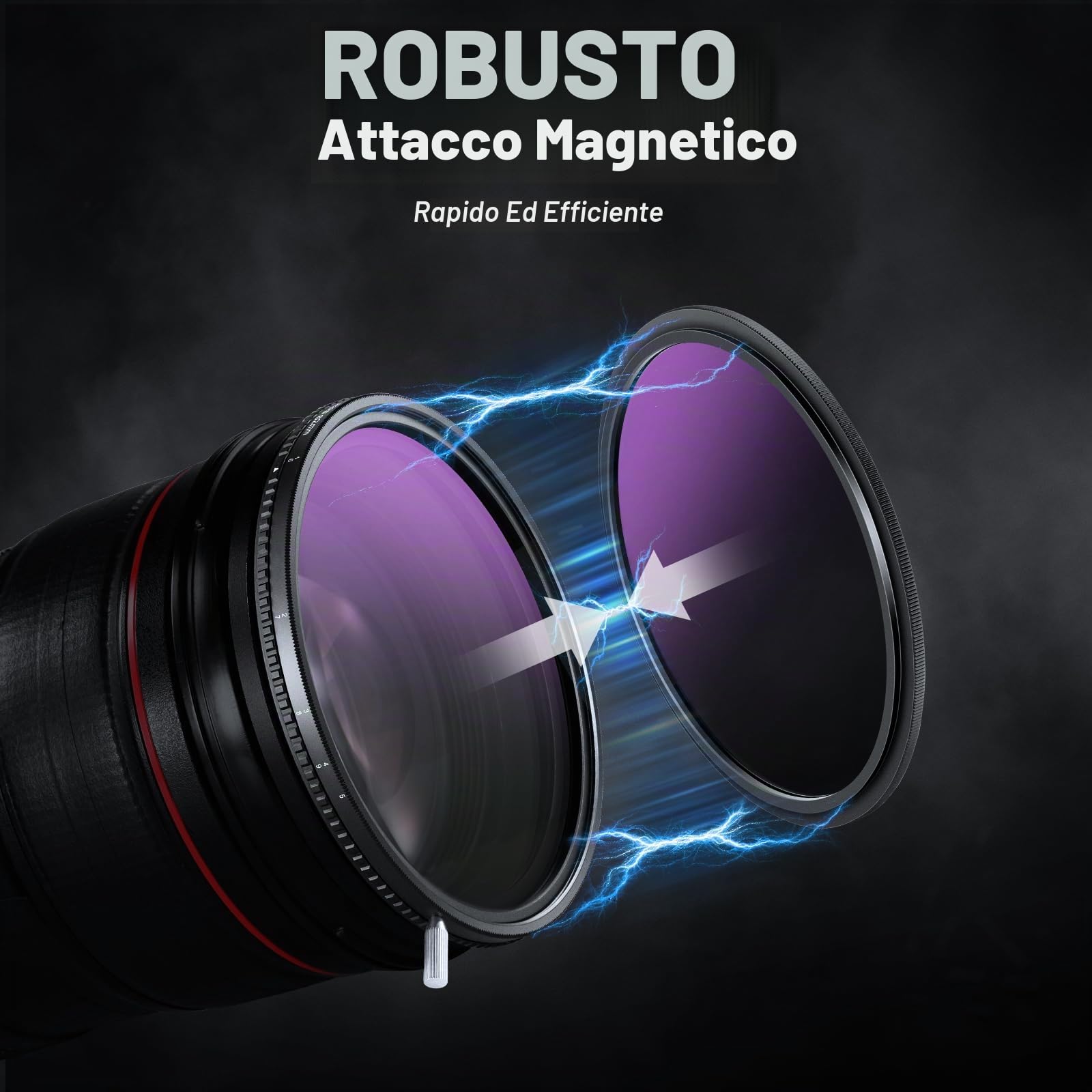 NEEWER 82mm Filtro True Color HD ND Variabile ND2-512 (1-9 stop), Filtro VND e ND32 Magnetico per Obiettivo, Filtro a Densità Neutra Multistrato Senza Cambiamento di Colore/Croce X/Vignettatura