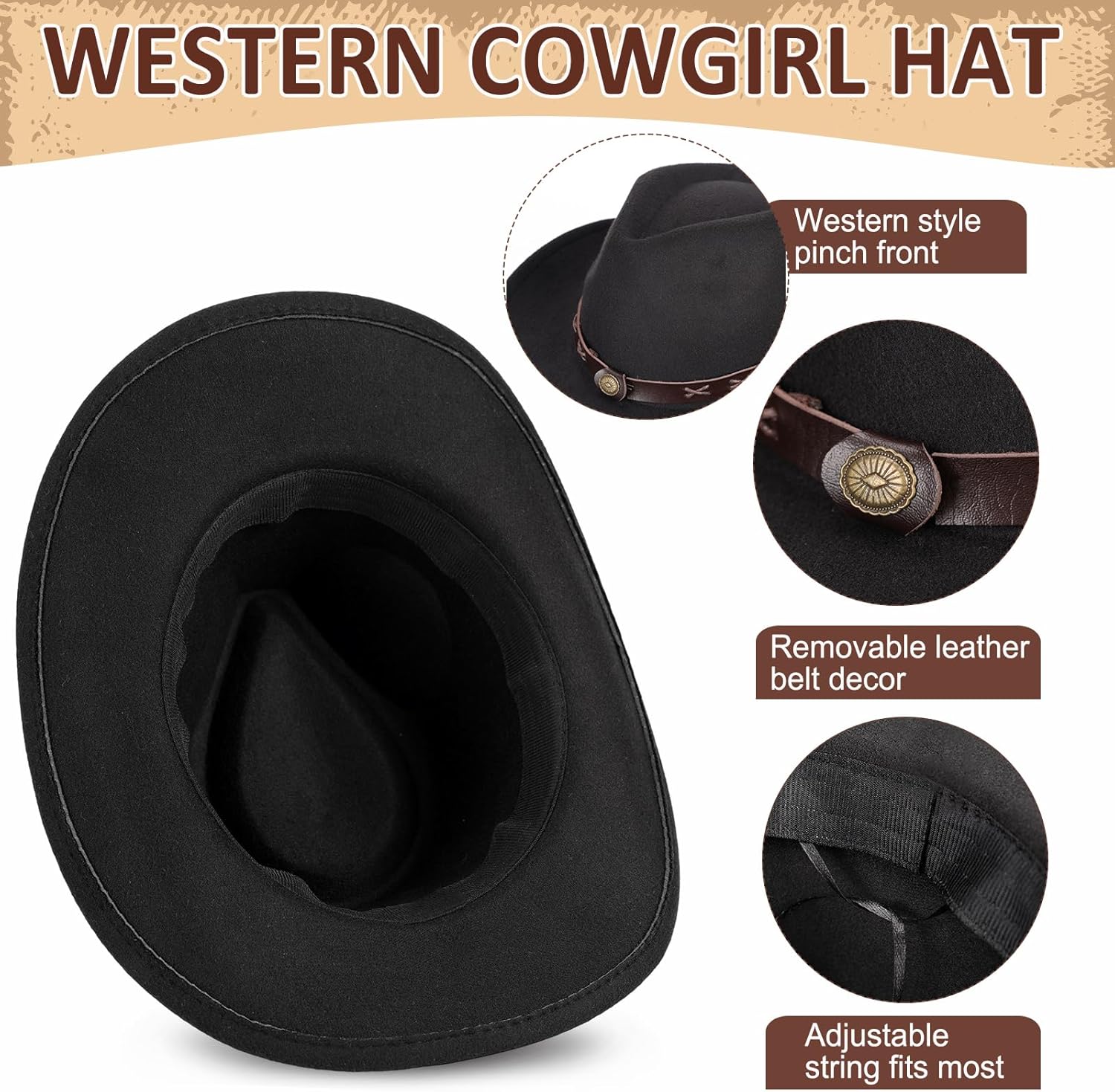 Ultrafun Western Outfit for Women Cowgirl Tassel Sleeveless Vest Cowboy Hat Paisley Bandana Halloween Costumes - Image 3